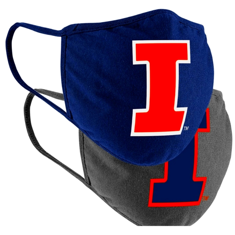 NWT Unisex Illinois Fighting Illini 2 Pack Colosseum Face Coverings